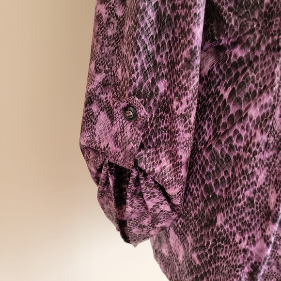 Sharon Young Purple Reptile Snake Skin Pattern Jacket Sz XL - Picture 3 of 5